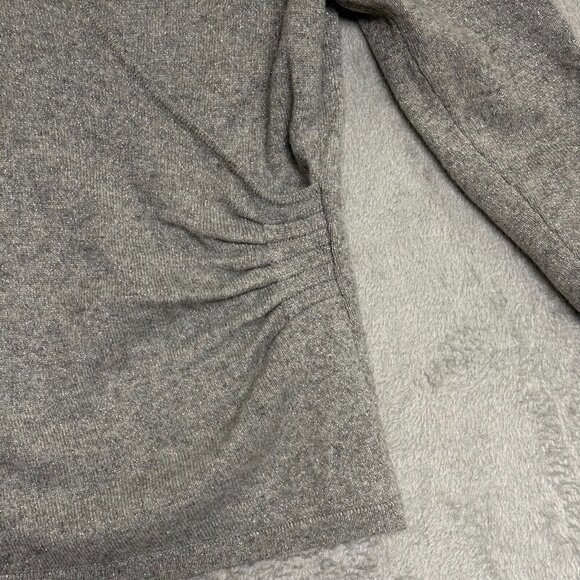 Ann Taylor Cashmere Blend Faux Wrap Sweater Gray Metallic – Size SP - Picture 3 of 9